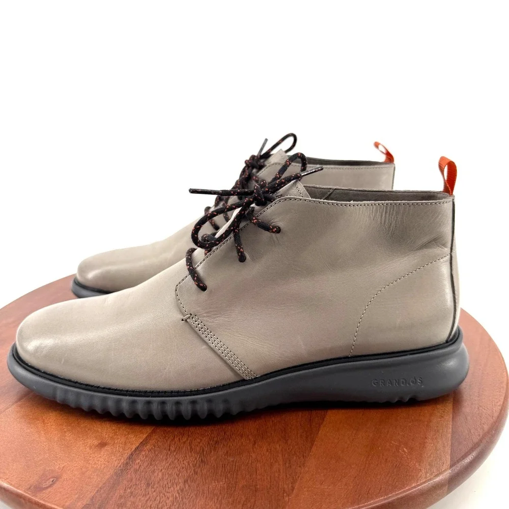 Cole Haan 2.Zerogrand Chukka Gray Leather Lace Up Boots C30310 Men's 11.5